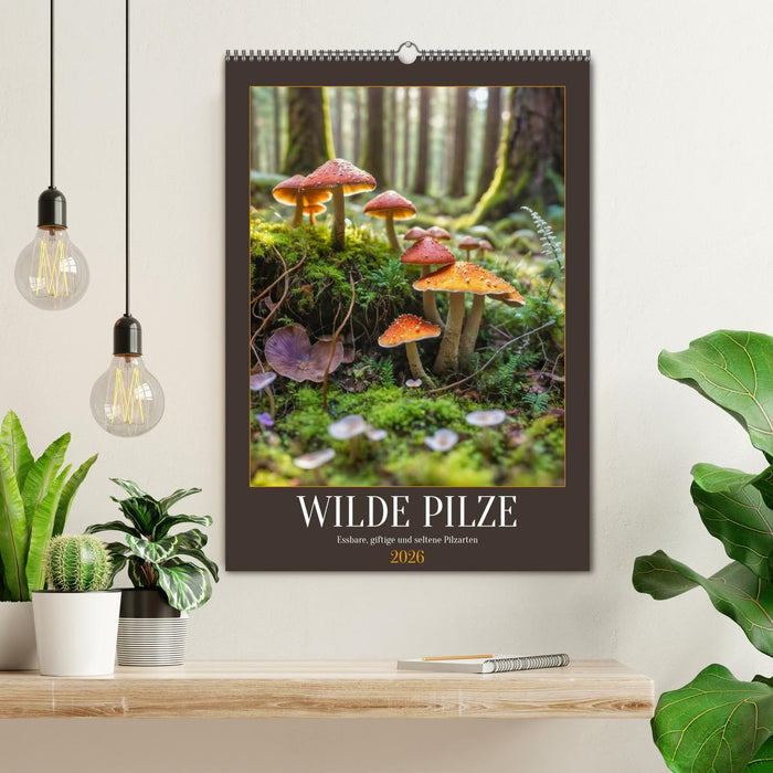 WILDE PILZE - Essbare, giftige und seltene Pilzarten (CALVENDO Wandkalender 2026)