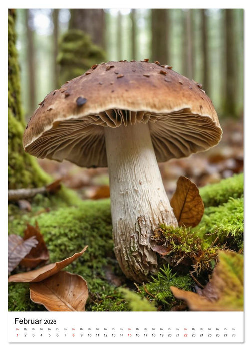 WILDE PILZE - Essbare, giftige und seltene Pilzarten (CALVENDO Wandkalender 2026)