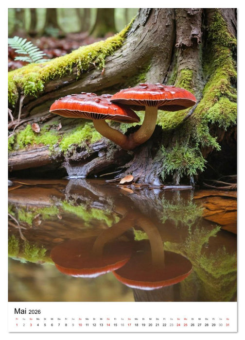 WILDE PILZE - Essbare, giftige und seltene Pilzarten (CALVENDO Wandkalender 2026)