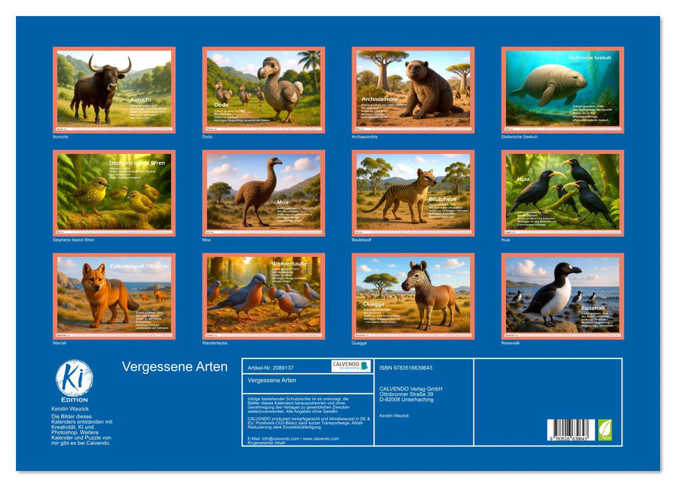 Vergessene Arten (CALVENDO Wandkalender 2026)