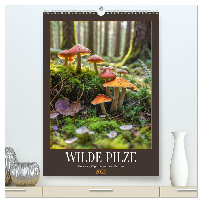 WILDE PILZE - Essbare, giftige und seltene Pilzarten (CALVENDO Premium Wandkalender 2026)