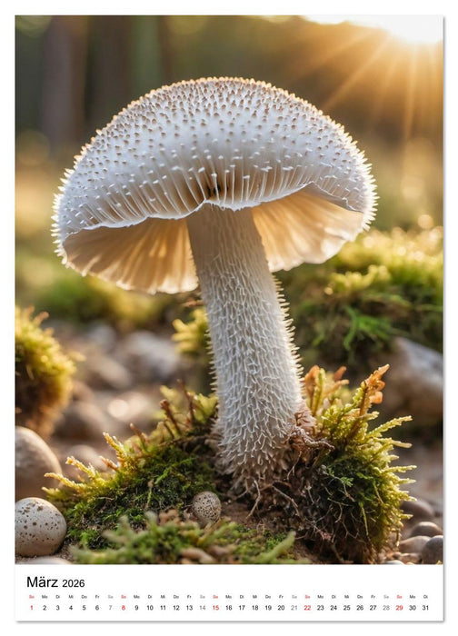 WILDE PILZE - Essbare, giftige und seltene Pilzarten (CALVENDO Premium Wandkalender 2026)