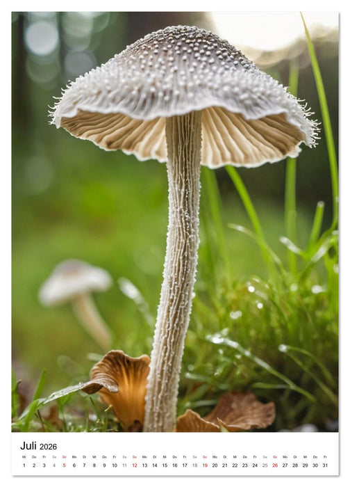 WILDE PILZE - Essbare, giftige und seltene Pilzarten (CALVENDO Premium Wandkalender 2026)