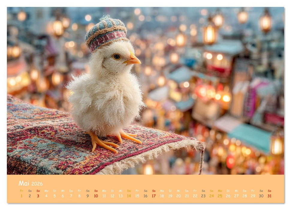 Tierisch hoch hinaus - Fantastische Tiere auf fliegenden Teppichen (CALVENDO Wandkalender 2026)