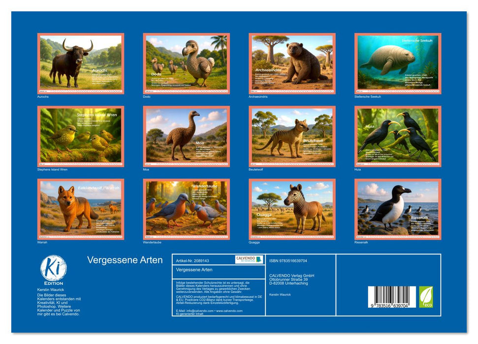 Vergessene Arten (CALVENDO Premium Wandkalender 2026)
