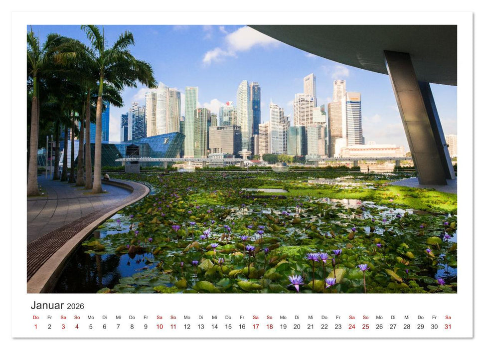Singapur: Zwischen Wolkenkratzern und Superbäumen (CALVENDO Wandkalender 2026)