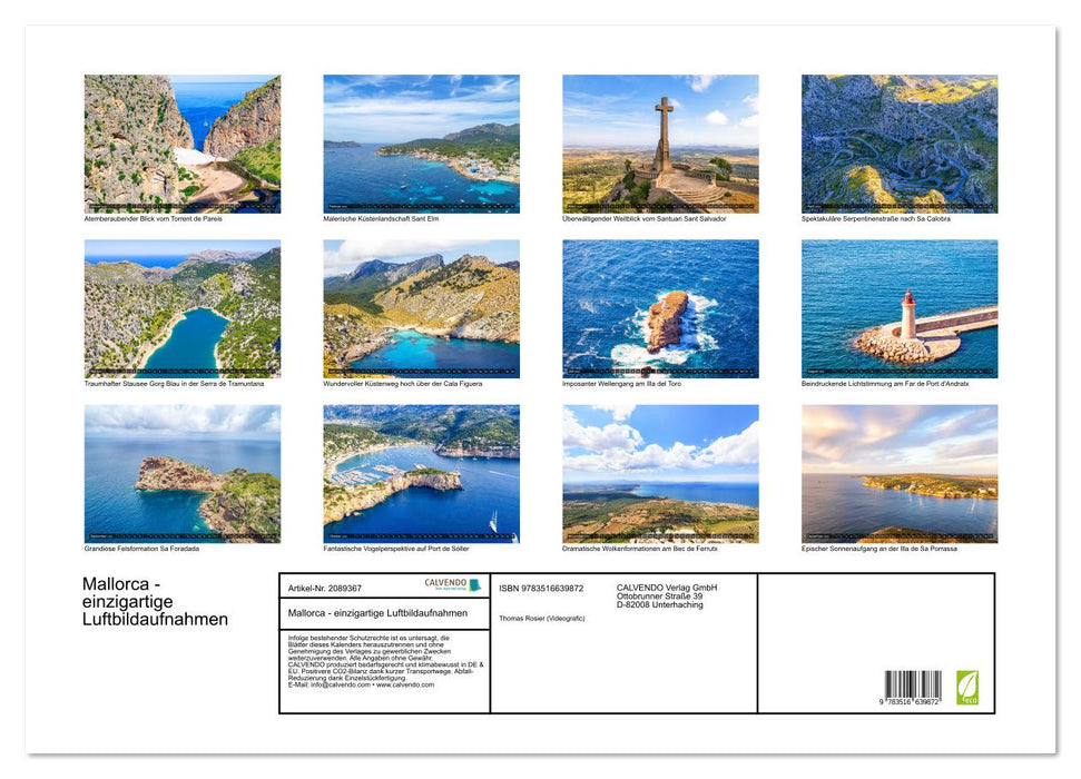 Mallorca - einzigartige Luftbildaufnahmen (CALVENDO Wandkalender 2026)