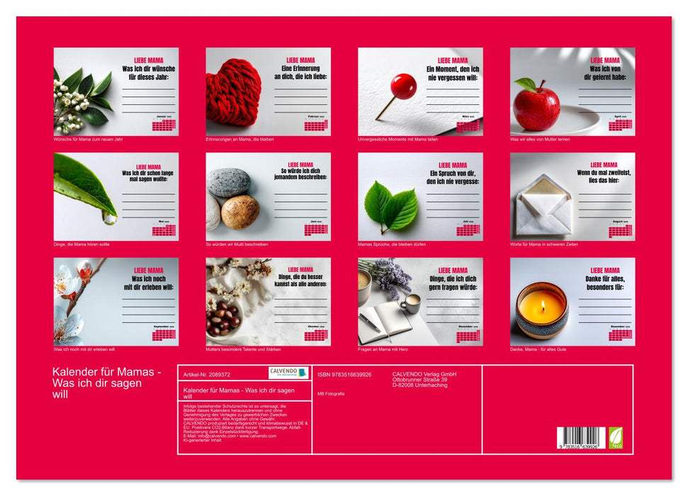 Kalender für Mamas - Was ich dir sagen will (CALVENDO Wandkalender 2026)