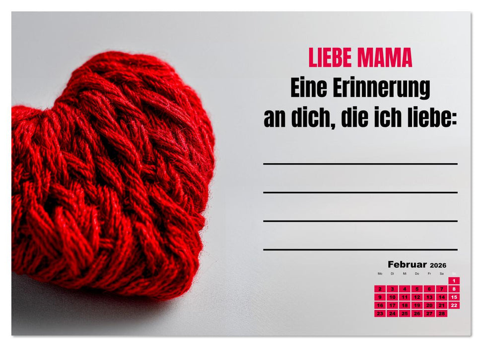 Kalender für Mamas - Was ich dir sagen will (CALVENDO Wandkalender 2026)