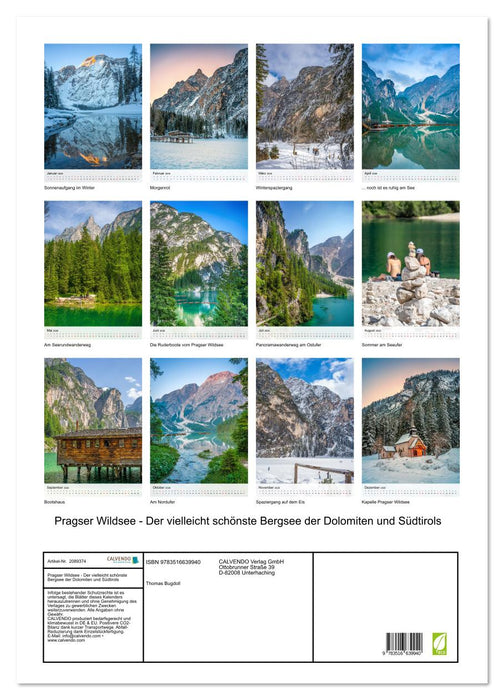 Pragser Wildsee - Der vielleicht schönste Bergsee der Dolomiten und Südtirols (CALVENDO Wandkalender 2026)