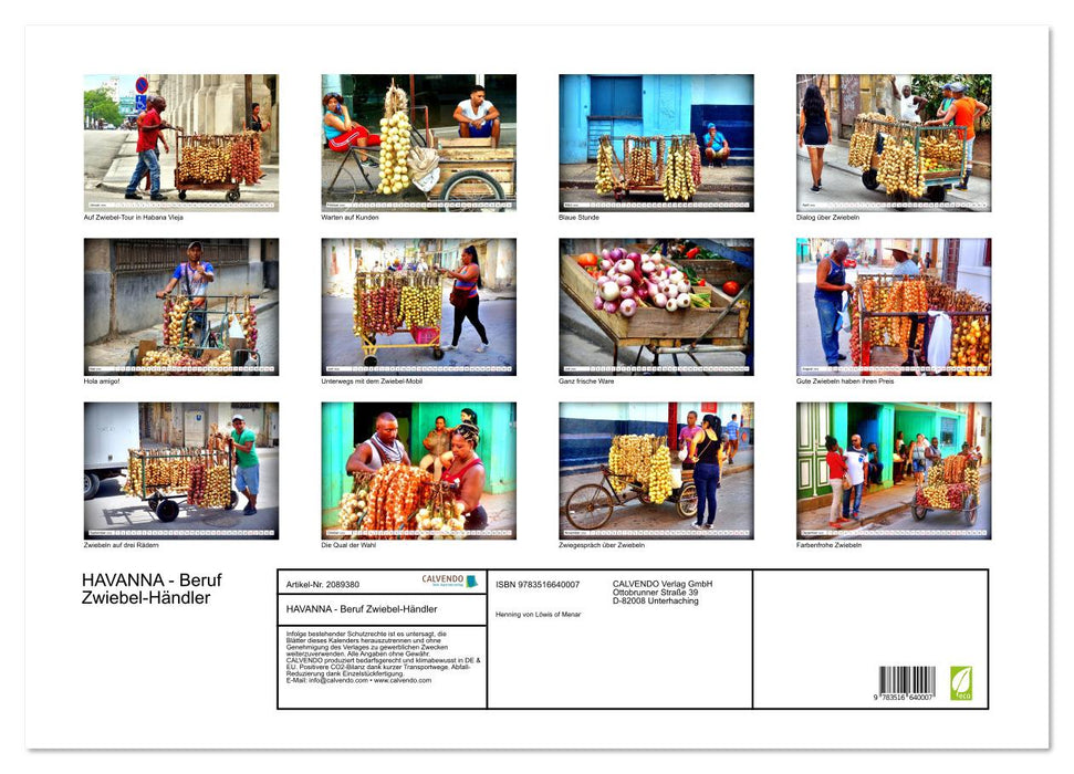 HAVANNA - Beruf Zwiebel-Händler (CALVENDO Wandkalender 2026)