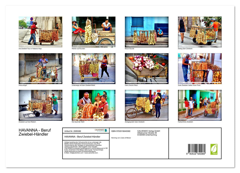 HAVANNA - Beruf Zwiebel-Händler (CALVENDO Premium Wandkalender 2026)