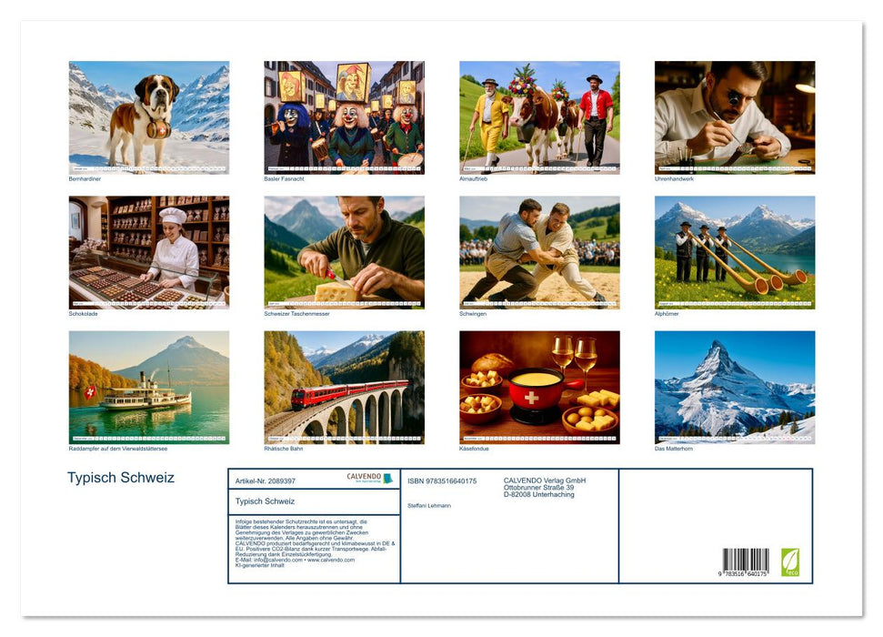 Typisch Schweiz (CALVENDO Wandkalender 2026)