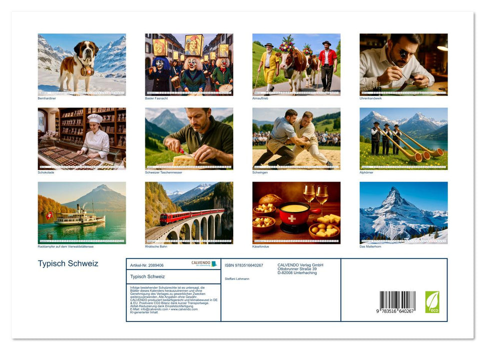 Typisch Schweiz (CALVENDO Premium Wandkalender 2026)