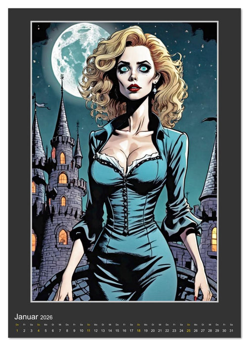 Die Schreckensschwestern vom Hotel Horror (CALVENDO Premium Wandkalender 2026)