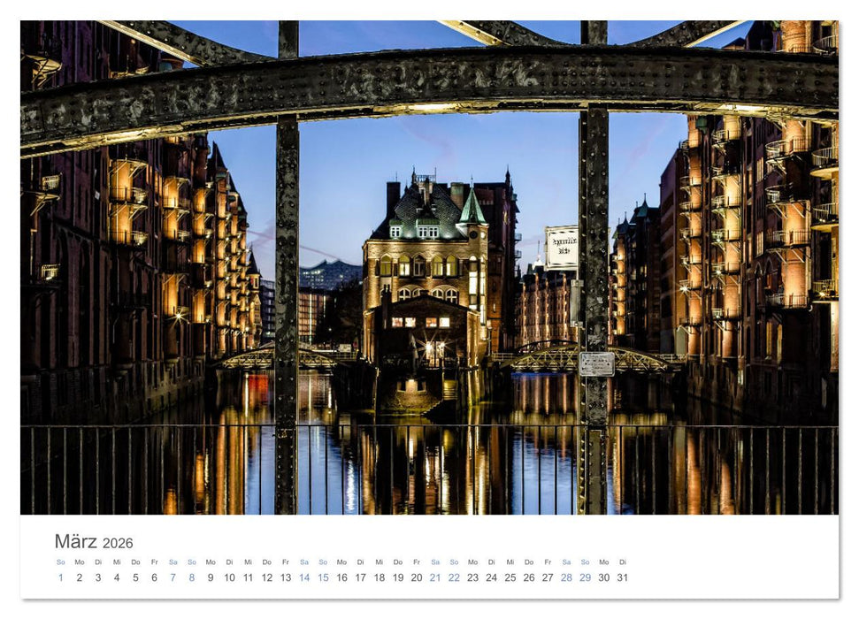 Die Elbmetropole Hamburg (CALVENDO Premium Wandkalender 2026)