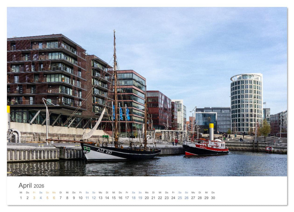 Die Elbmetropole Hamburg (CALVENDO Premium Wandkalender 2026)