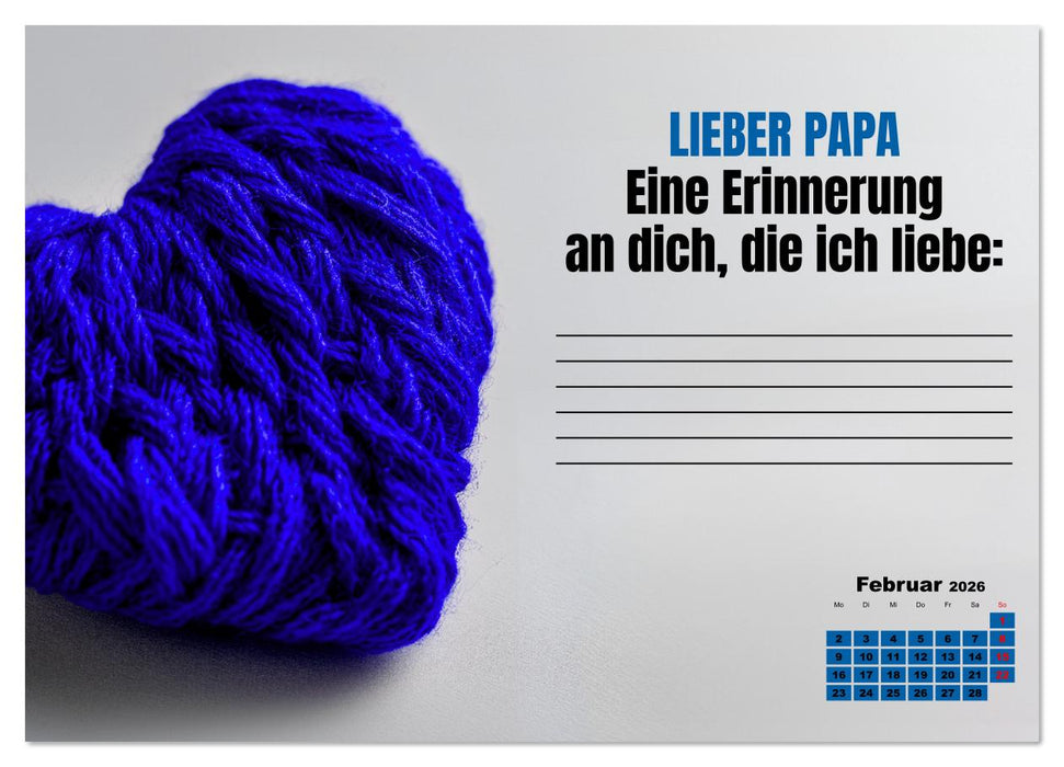 Kalender für Papa - Was ich dir sagen will (CALVENDO Wandkalender 2026)