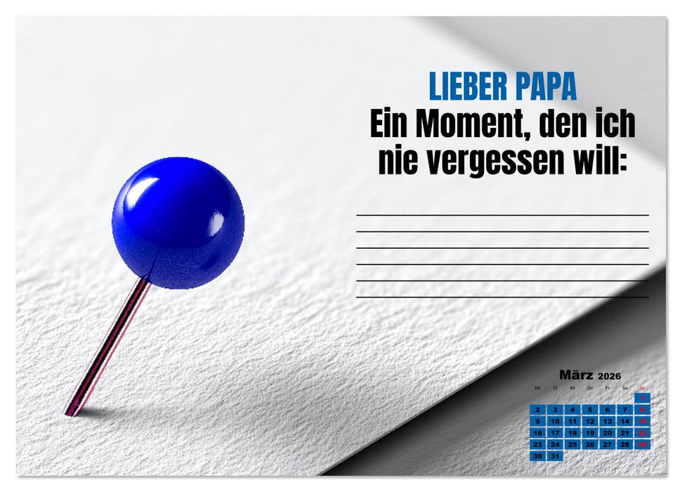 Kalender für Papa - Was ich dir sagen will (CALVENDO Wandkalender 2026)