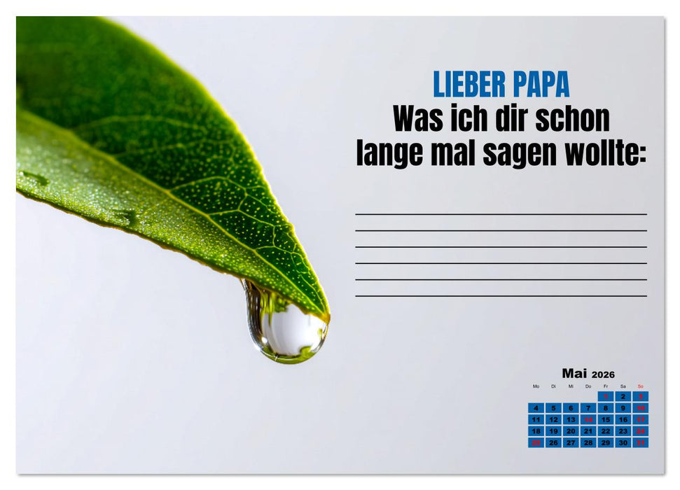 Kalender für Papa - Was ich dir sagen will (CALVENDO Wandkalender 2026)