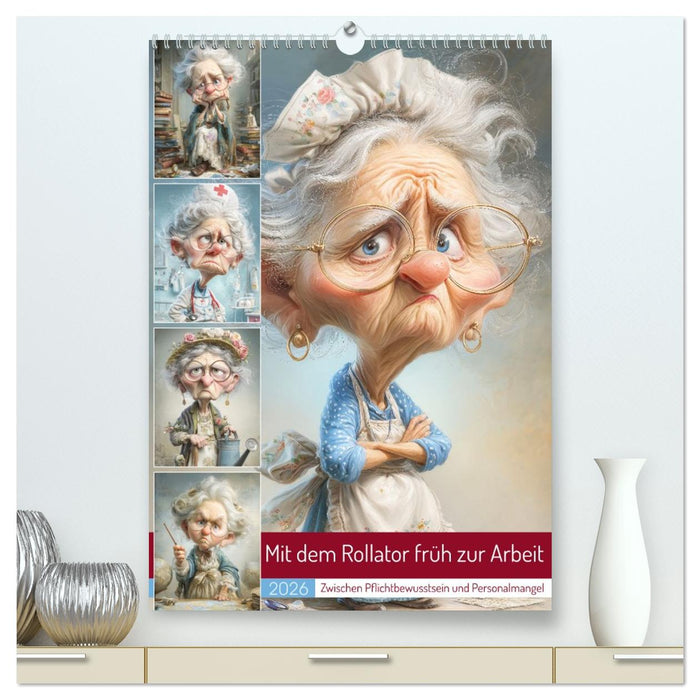Mit dem Rollator früh zur Arbeit (CALVENDO Premium Wandkalender 2026)