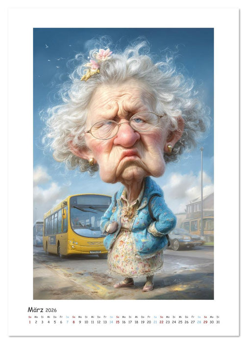 Mit dem Rollator früh zur Arbeit (CALVENDO Premium Wandkalender 2026)