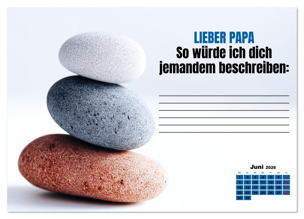Kalender für Papa - Was ich dir sagen will (CALVENDO Premium Wandkalender 2026)