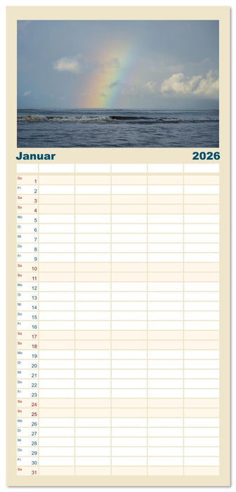 Am Strand von Juist (CALVENDO Familienplaner 2026)