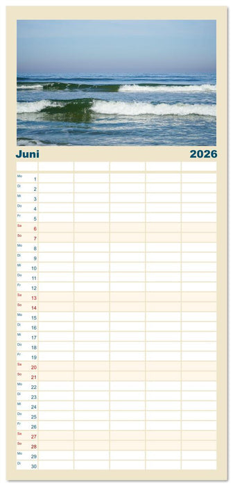 Am Strand von Juist (CALVENDO Familienplaner 2026)