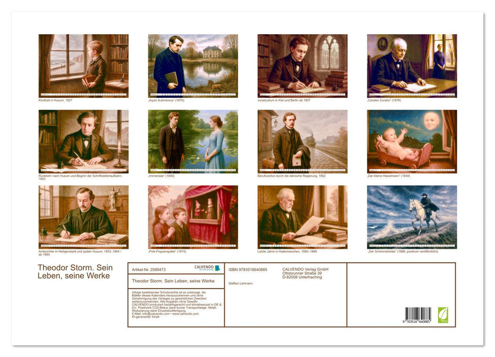 Theodor Storm. Sein Leben, seine Werke (CALVENDO Wandkalender 2026)