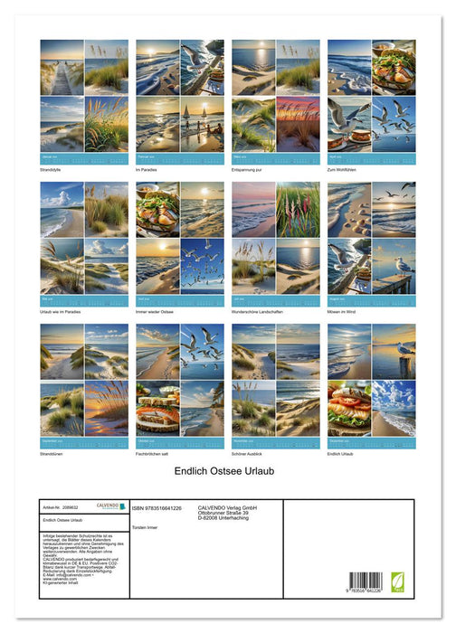 Endlich Ostsee Urlaub (CALVENDO Wandkalender 2026)