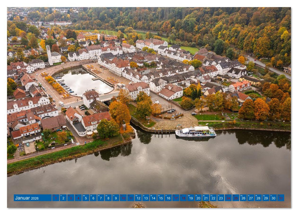 Die Obere Weser - von Bad Karlshafen bis Hameln (CALVENDO Wandkalender 2026)