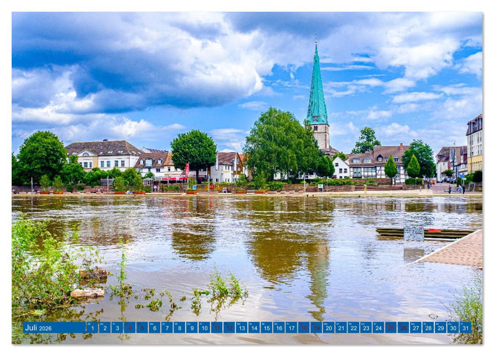 Die Obere Weser - von Bad Karlshafen bis Hameln (CALVENDO Premium Wandkalender 2026)