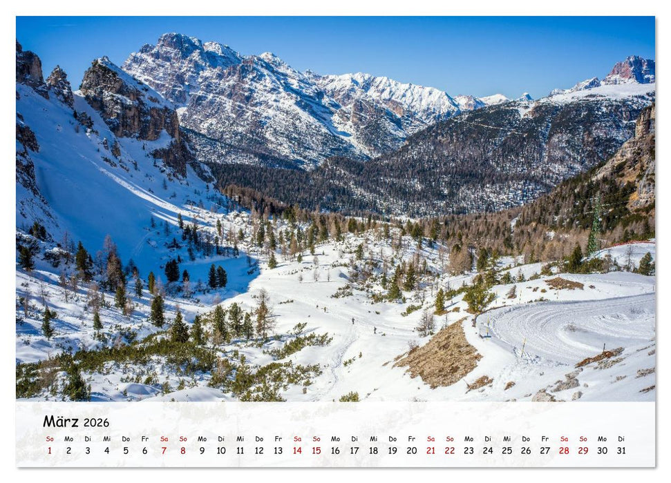 Drei Zinnen-Wanderung: Vom Misurinasee bis nach oben zum Rienzplateau (CALVENDO Premium Wandkalender 2026)