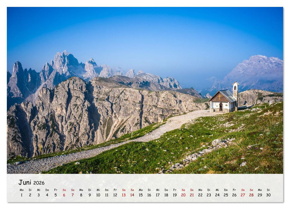 Drei Zinnen-Wanderung: Vom Misurinasee bis nach oben zum Rienzplateau (CALVENDO Premium Wandkalender 2026)