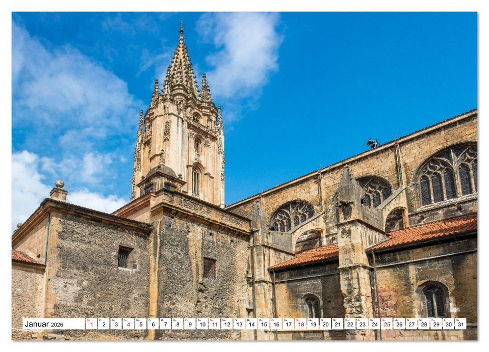 Oviedo - Asturische Eleganz in Stein (CALVENDO Premium Wandkalender 2026)