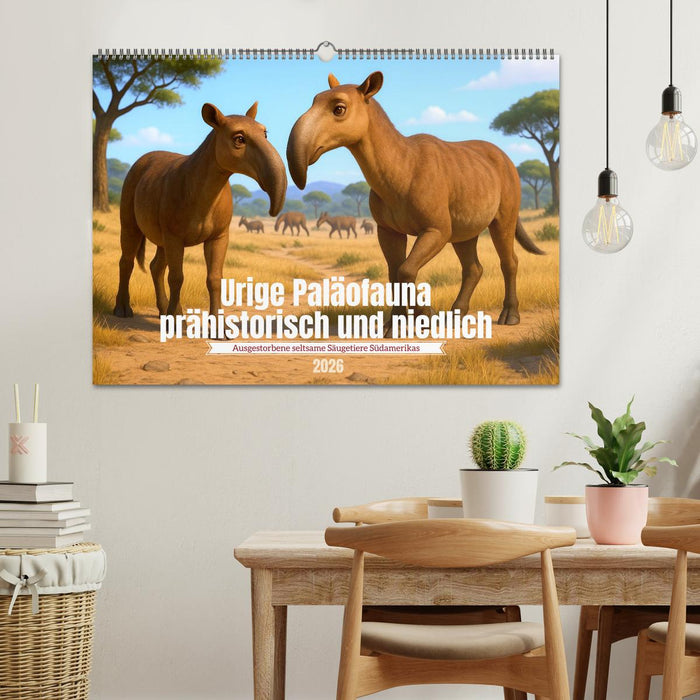 Urige Paläofauna prähistorisch und niedlich (CALVENDO Wandkalender 2026)