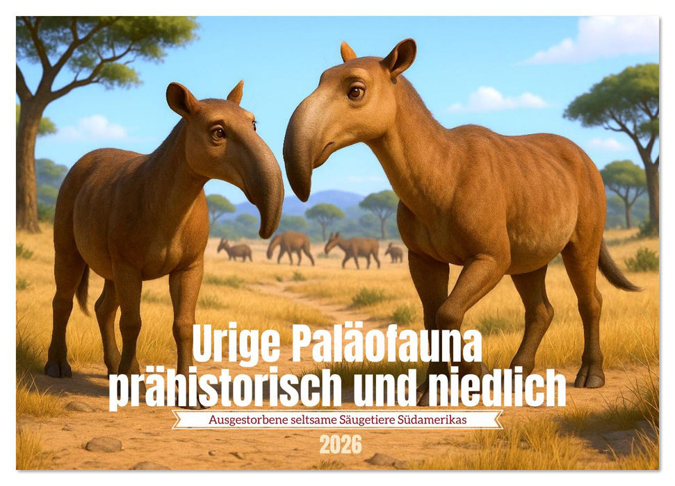 Urige Paläofauna prähistorisch und niedlich (CALVENDO Wandkalender 2026)