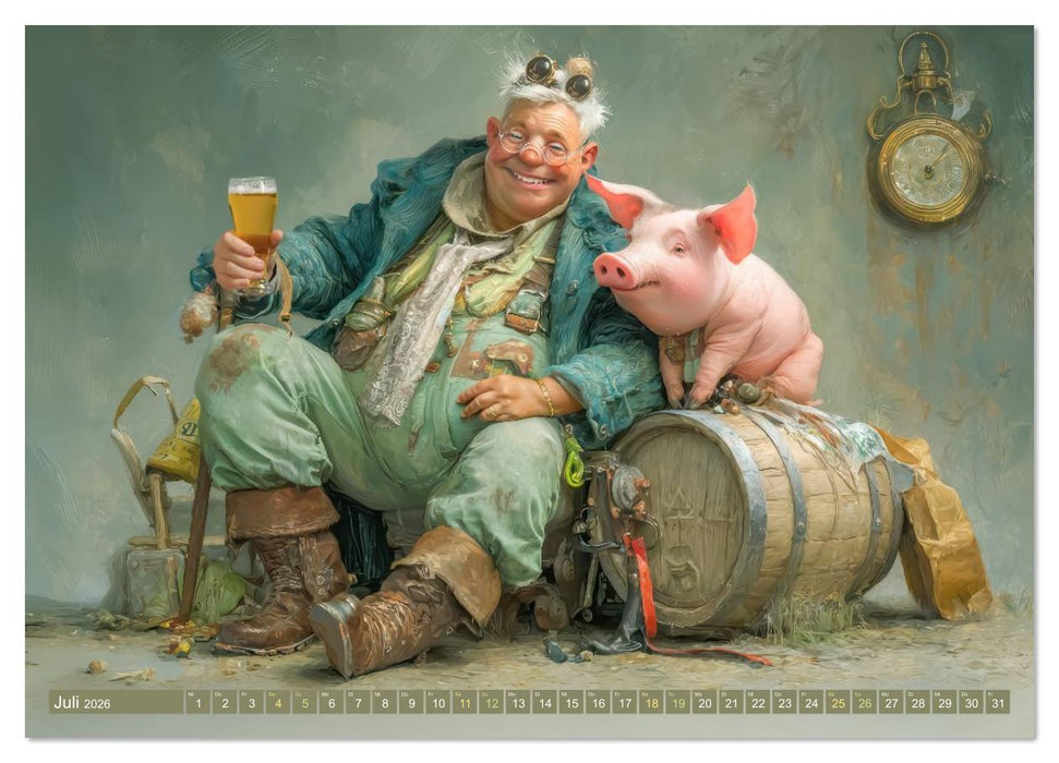 Unsere besten tierischen Freunde - Humorvolle Werke (CALVENDO Premium Wandkalender 2026)