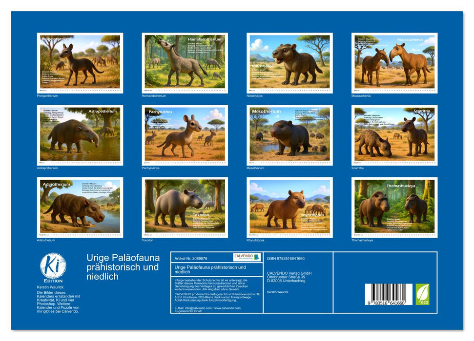 Urige Paläofauna prähistorisch und niedlich (CALVENDO Premium Wandkalender 2026)