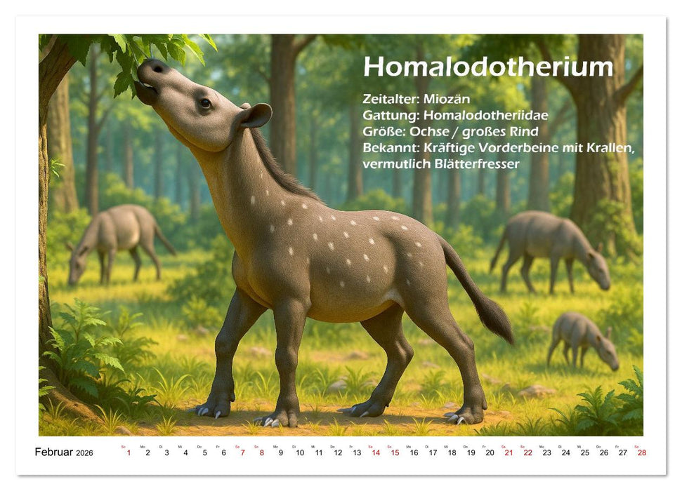 Urige Paläofauna prähistorisch und niedlich (CALVENDO Premium Wandkalender 2026)