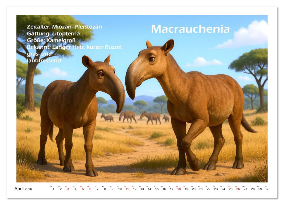 Urige Paläofauna prähistorisch und niedlich (CALVENDO Premium Wandkalender 2026)