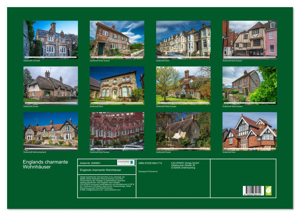 Englands charmante Wohnhäuser (CALVENDO Wandkalender 2026)