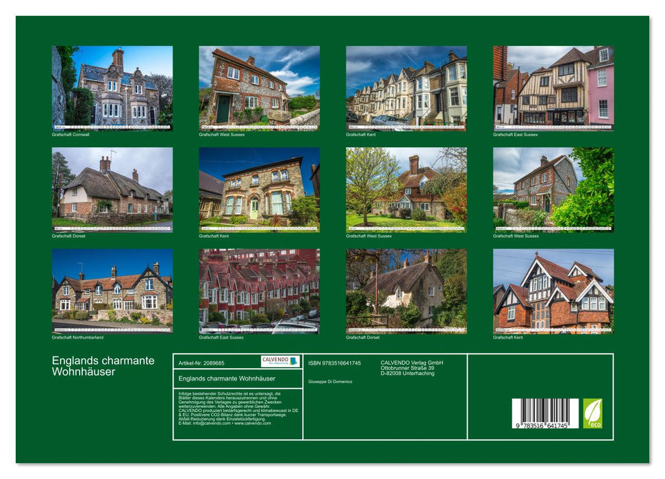 Englands charmante Wohnhäuser (CALVENDO Premium Wandkalender 2026)