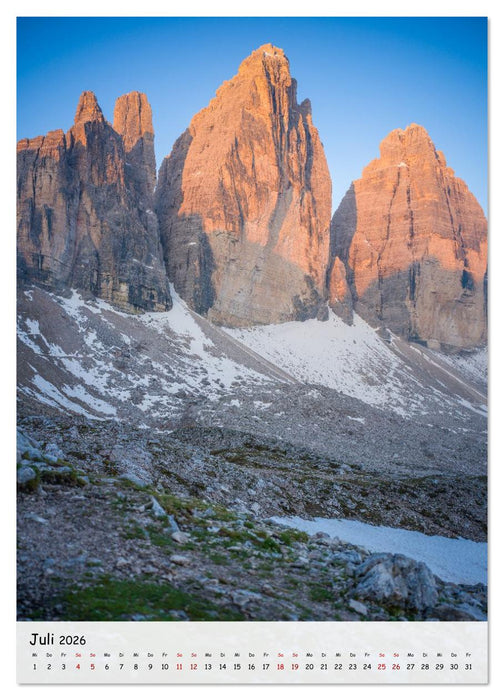 Rund um die ... Drei Zinnen (CALVENDO Premium Wandkalender 2026)