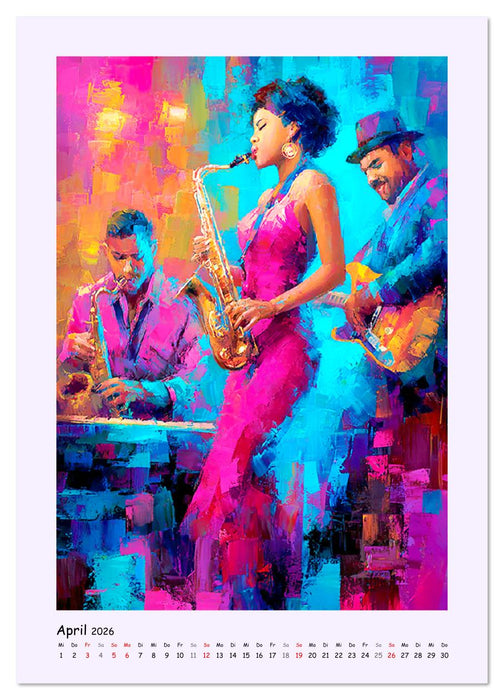 Jazz Seelen. Musiker im Takt der Farben (CALVENDO Wandkalender 2026)