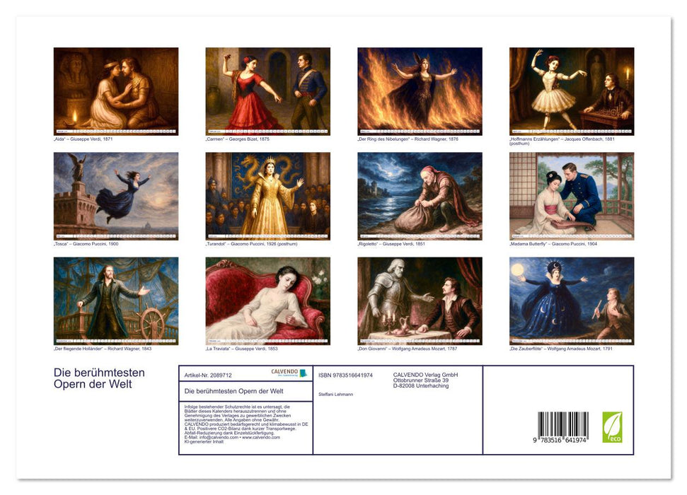 Die berühmtesten Opern der Welt (CALVENDO Premium Wandkalender 2026)