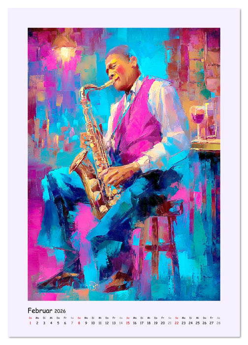Jazz Seelen. Musiker im Takt der Farben (CALVENDO Premium Wandkalender 2026)