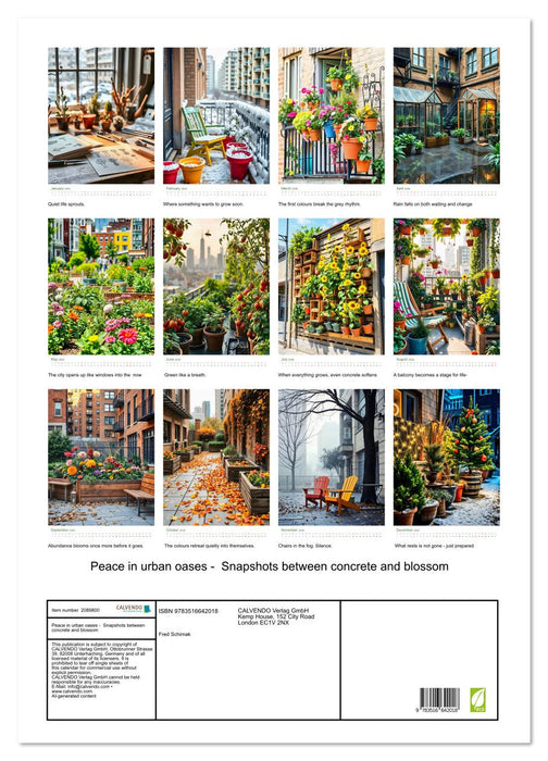 Peace in urban oases - Snapshots between concrete and blossom (CALVENDO Monthly Calendar 2026)