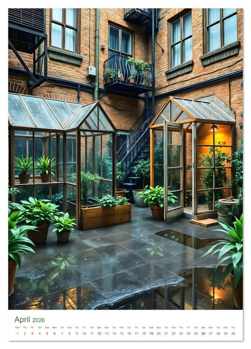 Peace in urban oases - Snapshots between concrete and blossom (CALVENDO Monthly Calendar 2026)